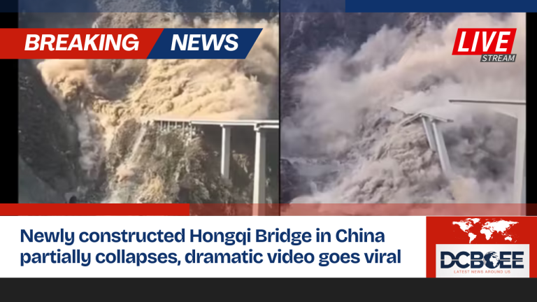 Newly constructed Hongqi Bridge in China partially collapses, dramatic video goes viral