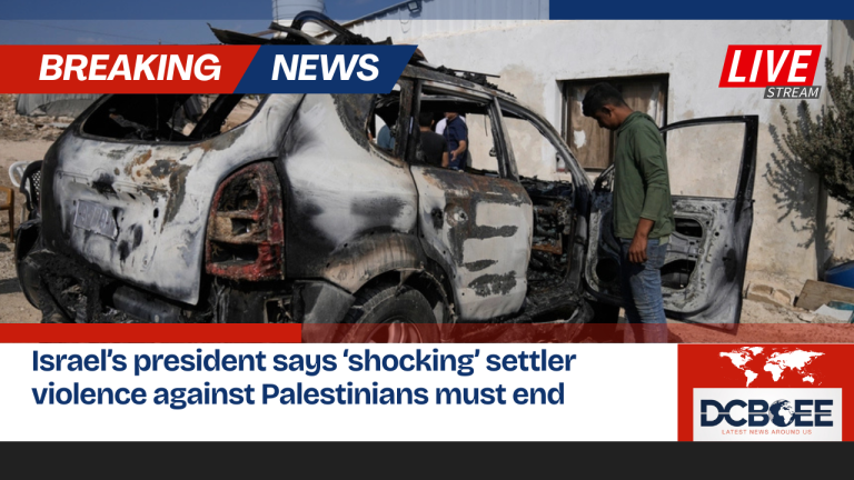Israel’s president says ‘shocking’ settler violence against Palestinians must end