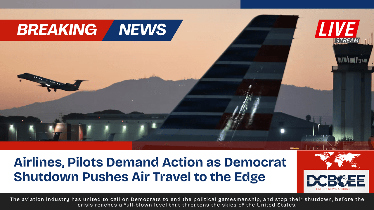 Airlines, Pilots Demand Action as Democrat Shutdown Pushes Air Travel to the Edge