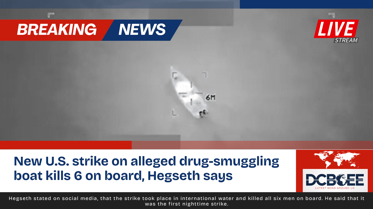 New U.S. strike on alleged drug-smuggling boat kills 6 on board, Hegseth says