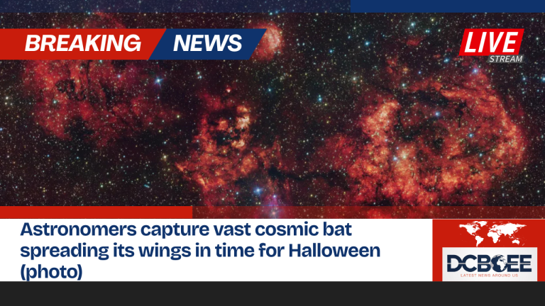 Astronomers capture vast cosmic bat spreading its wings in time for Halloween (photo)