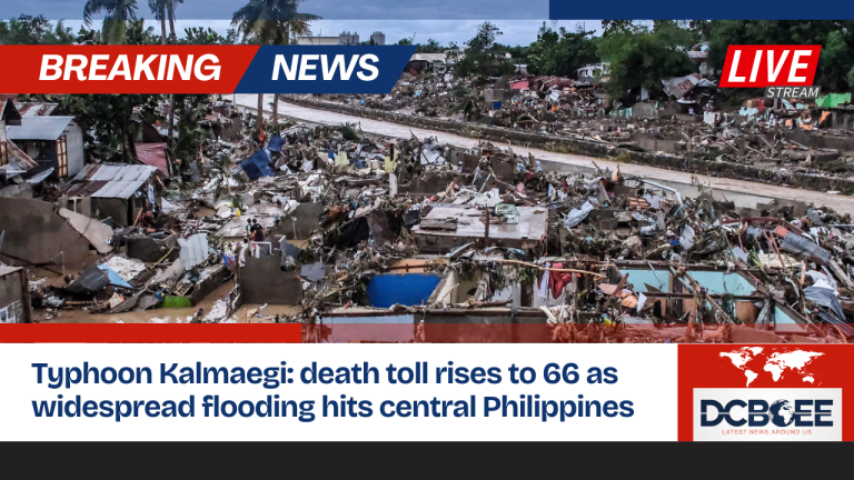 Typhoon Kalmaegi: death toll rises to 66 as widespread flooding hits central Philippines