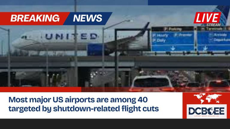 Most major US airports are among 40 targeted by shutdown-related flight cuts
