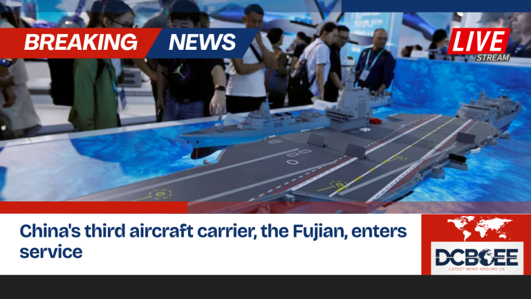China's third aircraft carrier, the Fujian, enters service